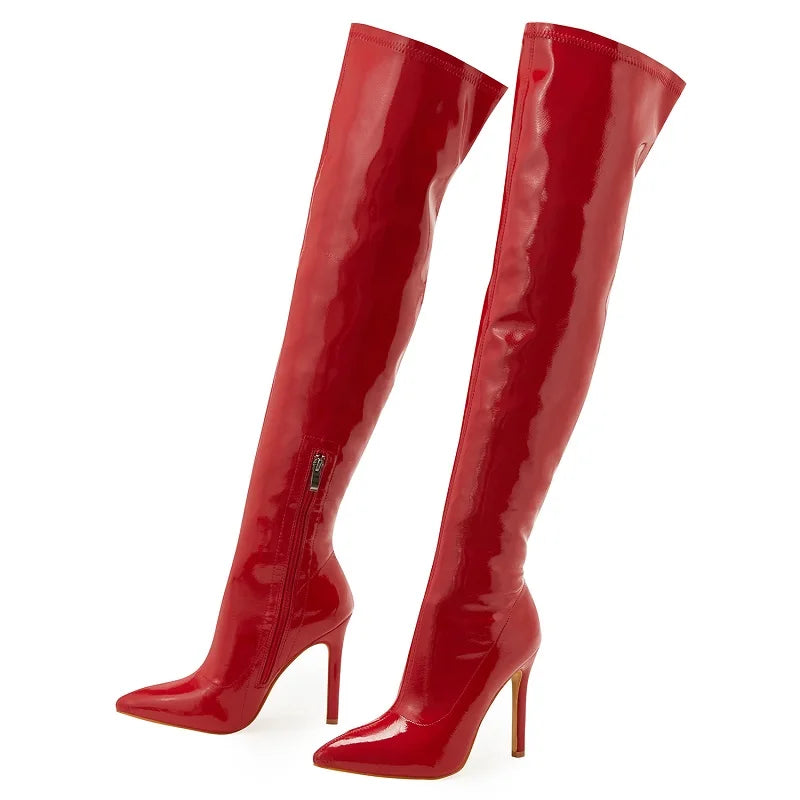 "VelvetRush" – Cuissardes Sexy à Talons Aiguille pour Femme