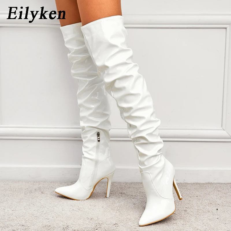 "Crimson Seduction – Bottes Haute Couture à Talons Hauts"
