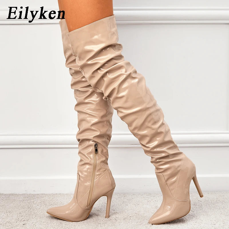 "Crimson Seduction – Bottes Haute Couture à Talons Hauts"