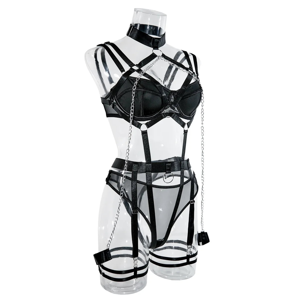 "Obsession Chain" – Ensemble Bondage Érotique 4 Pièces