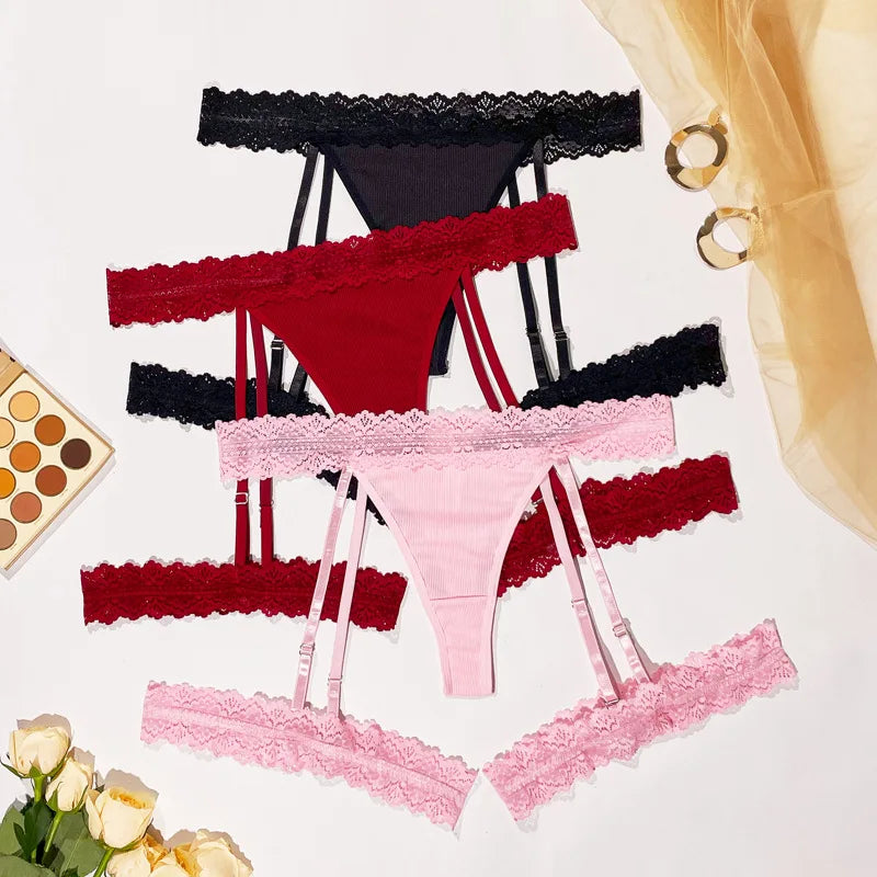 "Lace Elegance" – G-String Sexy Plus Size avec Suspension