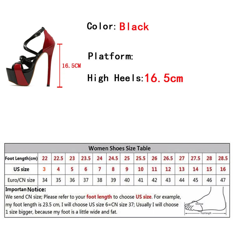"Sexy Peep Toe 16.5CM Extreme High Heels" – Sandales Ultra-Hautes