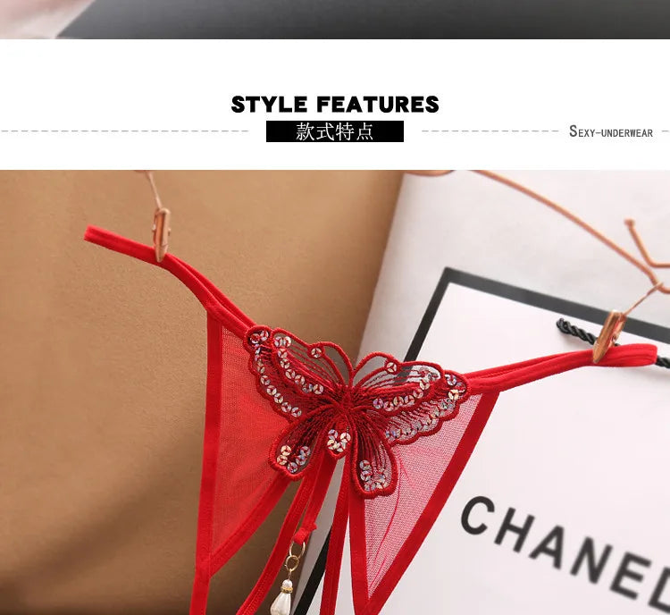 Butterfly Desire – String Brodé Érotique