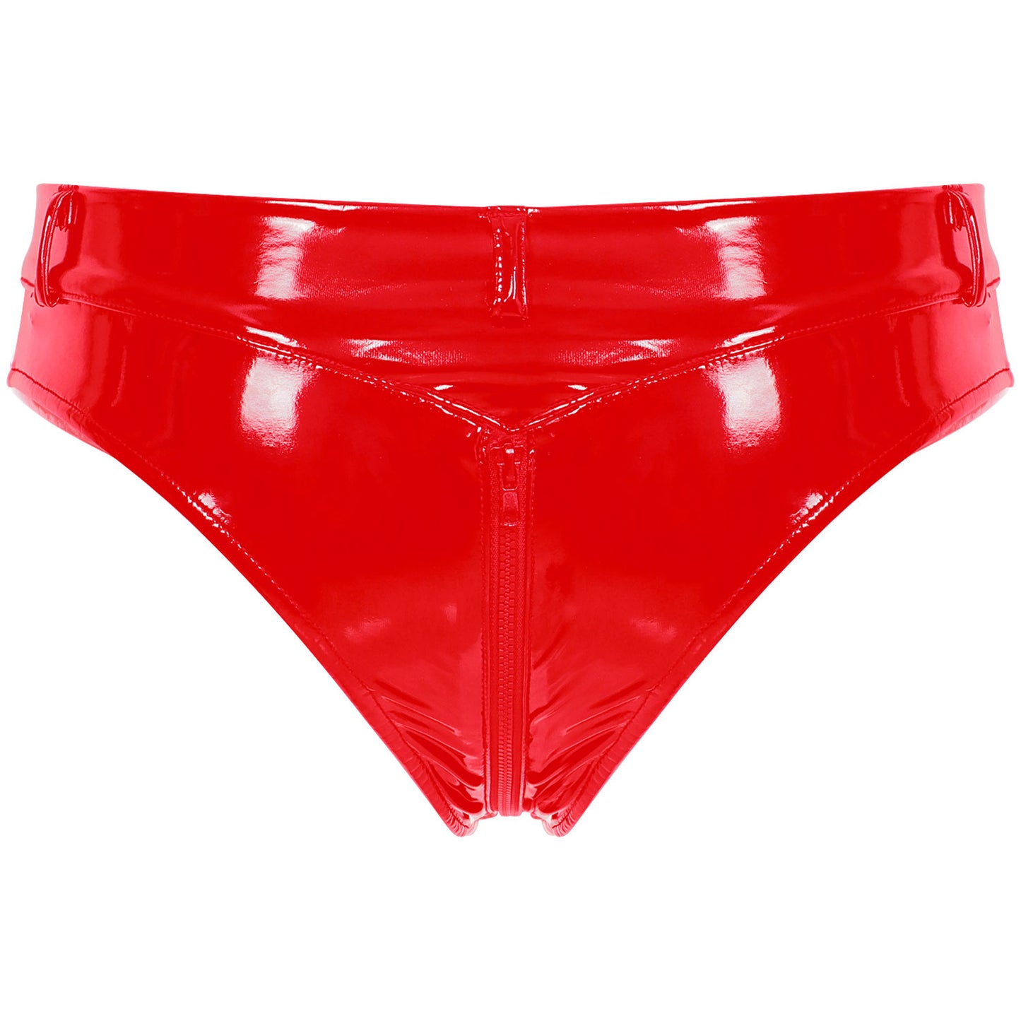 Lustrous Zip – Shorty Échancré Effet Vinyle