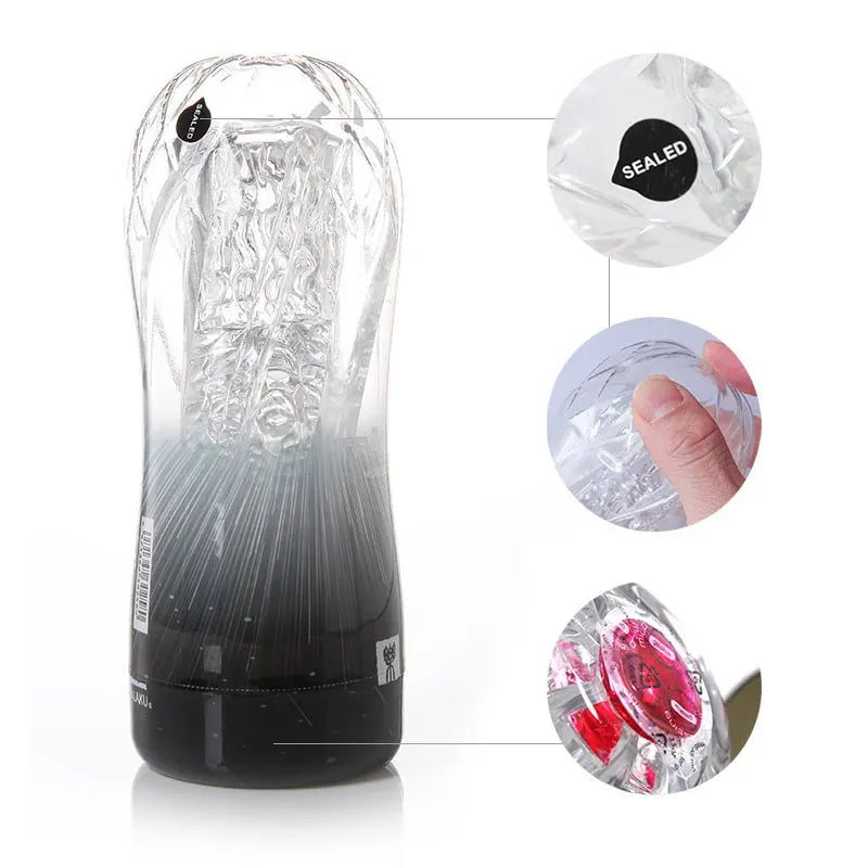 "PAQIN CrystalGrip" – Masturbateur Transparent à Effet Ventouse pour Entraînement à l’Endurance