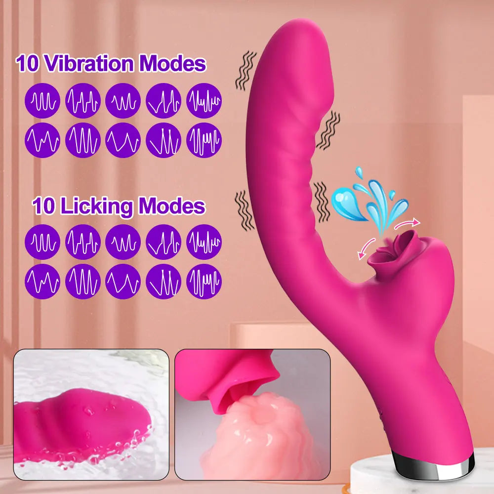 "LickWave" – Vibromasseur 2-en-1 avec Langue Léchante