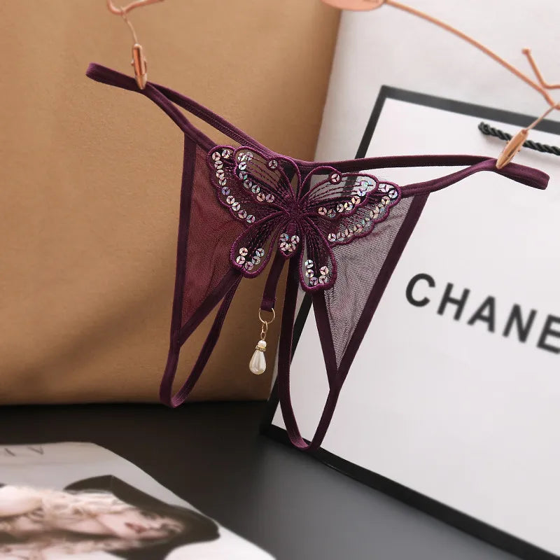 Butterfly Desire – String Brodé Érotique