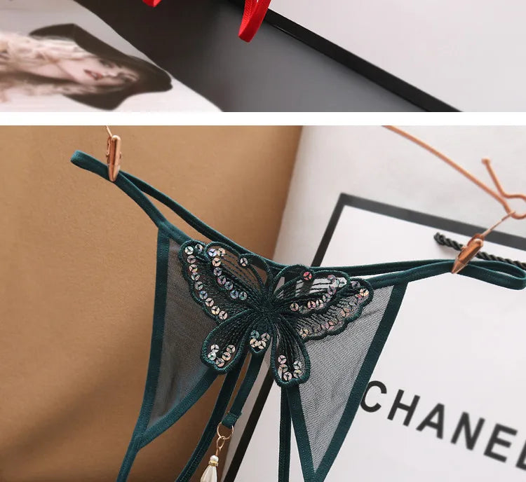 Butterfly Desire – String Brodé Érotique