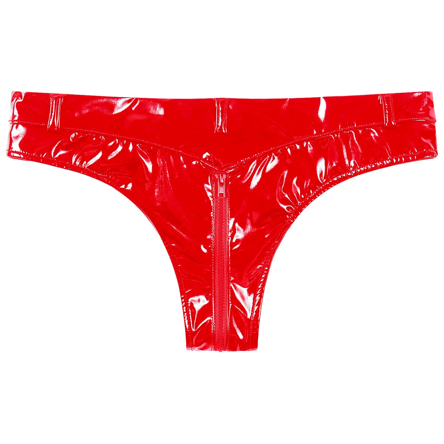 Lustrous Zip – Shorty Échancré Effet Vinyle