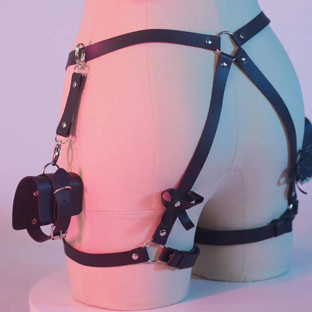 Harnais Sexy en Simili Cuir – Lingerie Bondage & Gothique