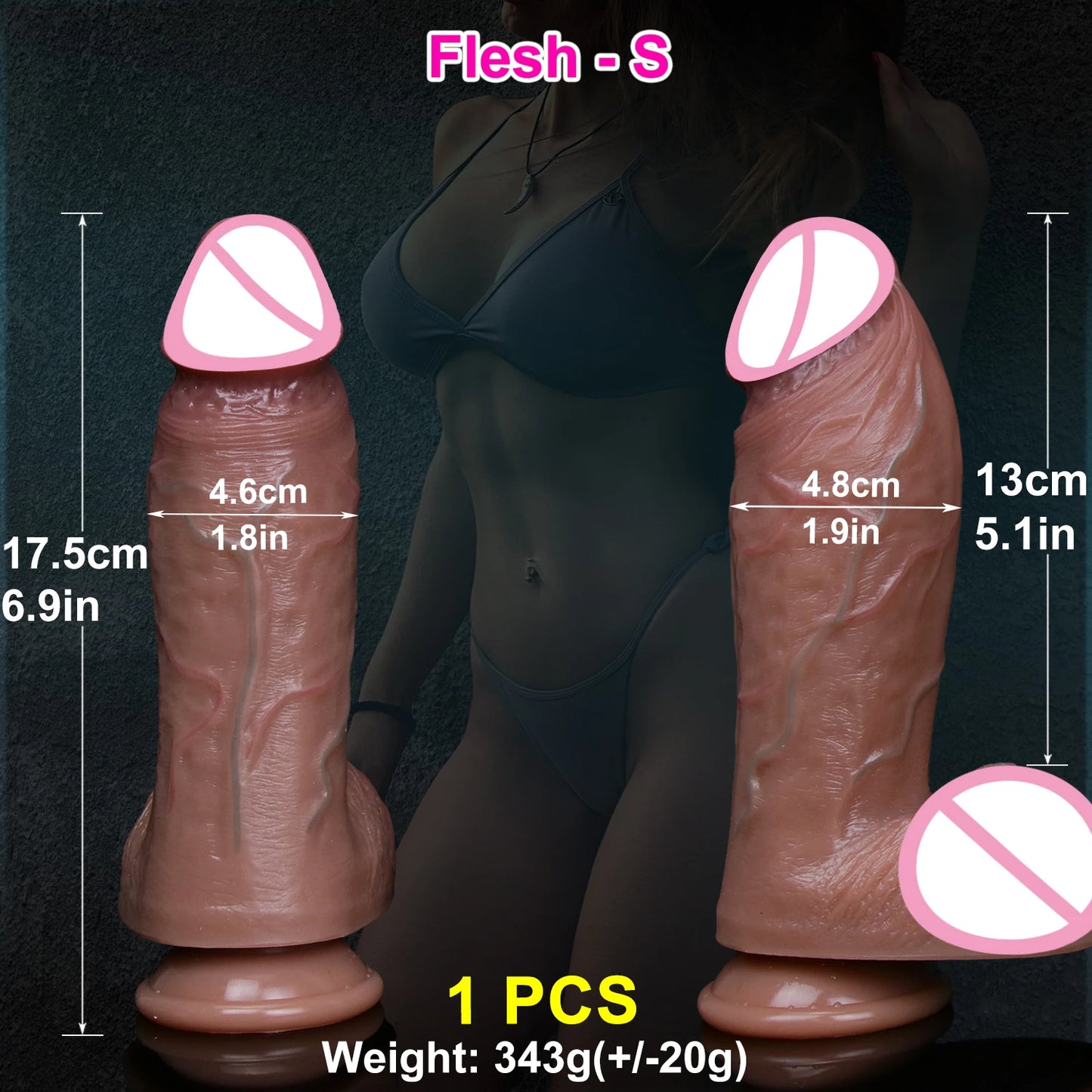 "DeepFeel DualSkin Dildo" – Gode Réaliste Épais à Ventouse