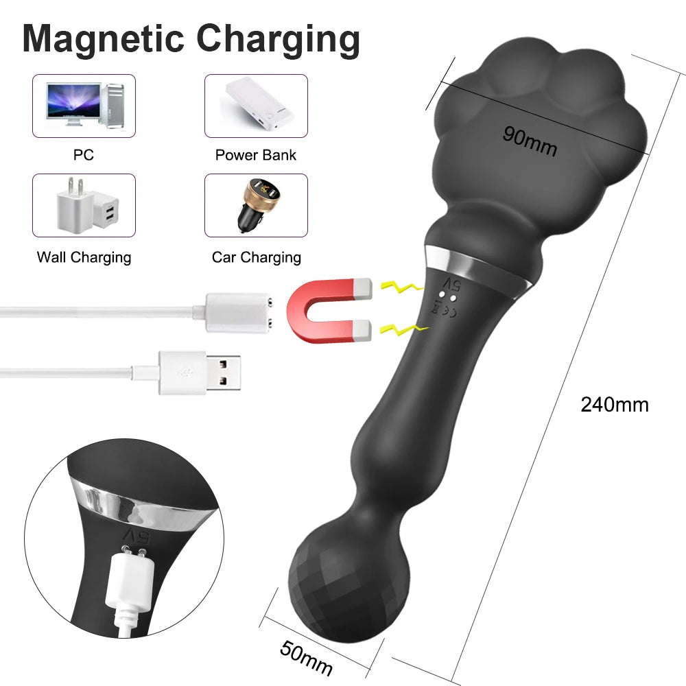 "ShockWave Wand" – Vibromasseur AV & Électrostimulation