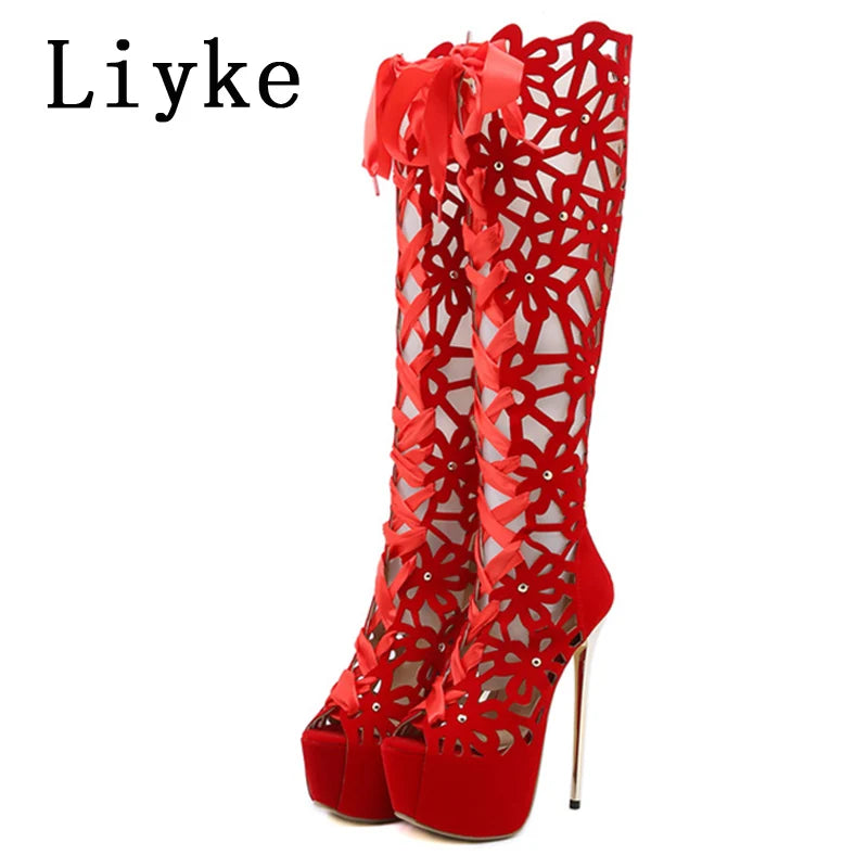 "Velvet Obsession – Bottes Ultra Hautes à Talons 16 cm"