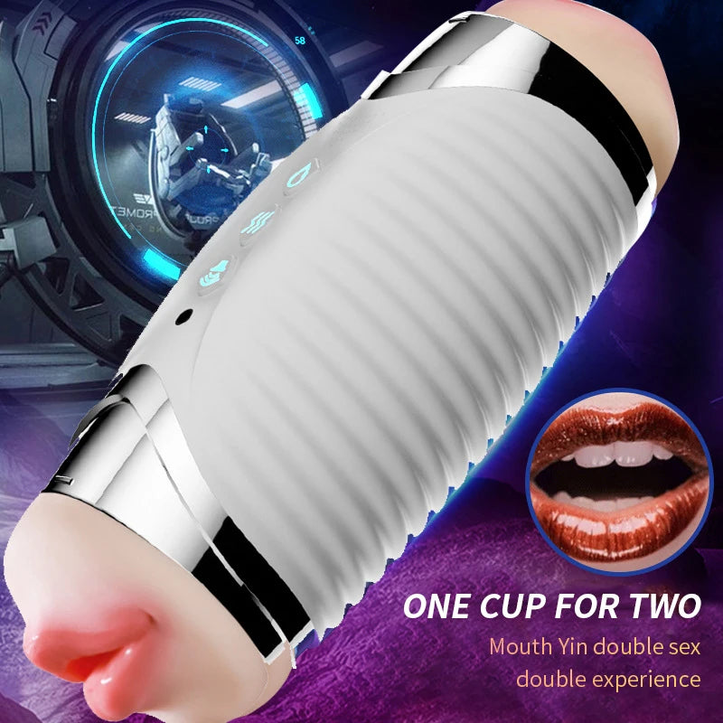"FishCharm DualVibe Pro" – Masturbateur Électrique à Double Canal avec Vibration &a Succion