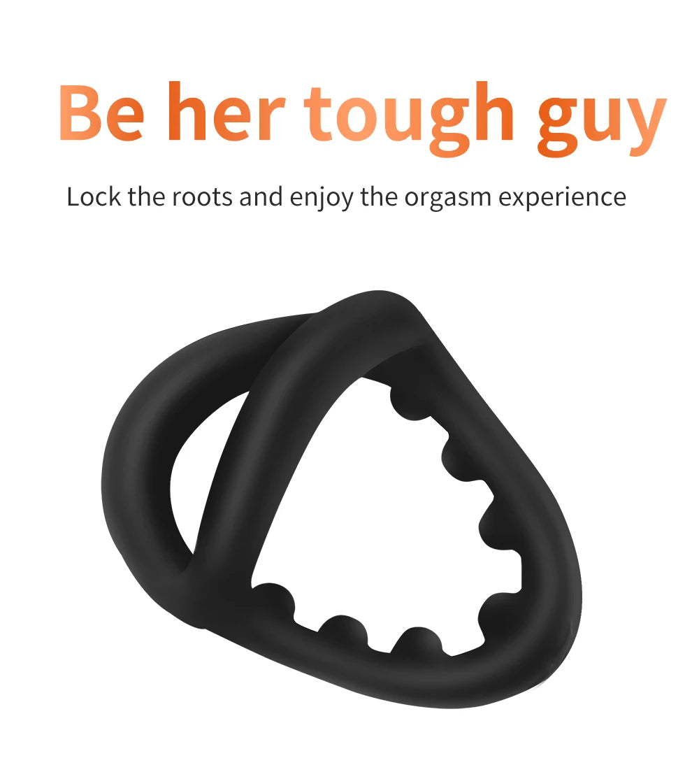 "Tri-Ring" – Anneau Pénien Triangulaire avec Billes de Massage