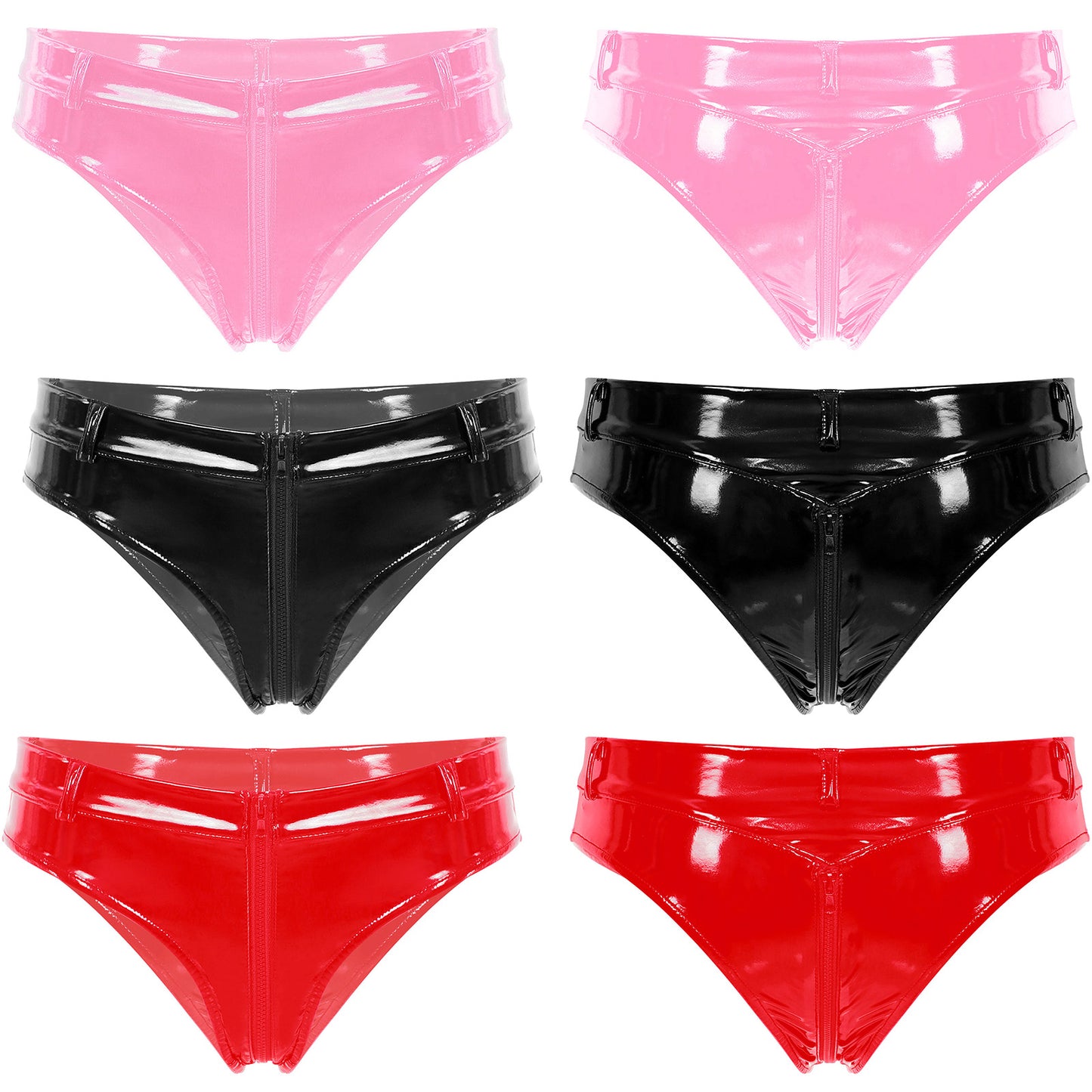 Lustrous Zip – Shorty Échancré Effet Vinyle