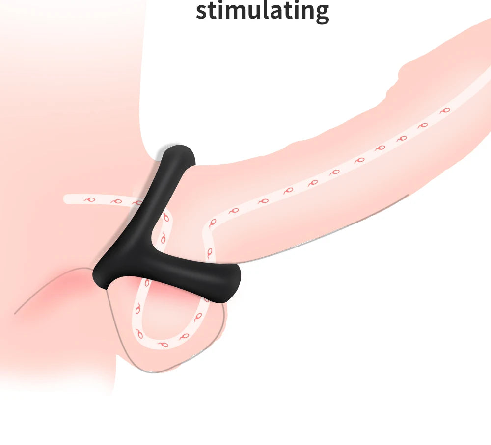 "Tri-Ring" – Anneau Pénien Triangulaire avec Billes de Massage