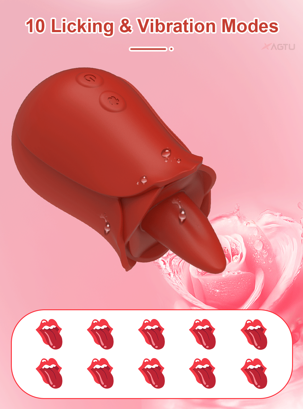 "RoseLick" – Vibrateur Licking Tongue pour Stimulation du Clitoris et des Mamelons