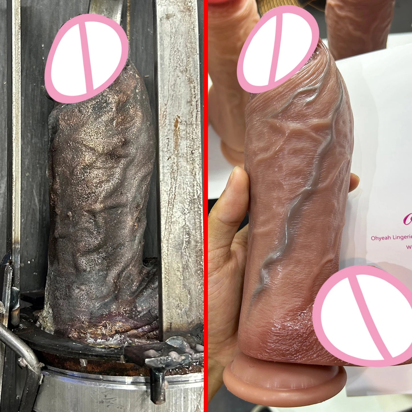 "DeepFeel DualSkin Dildo" – Gode Réaliste Épais à Ventouse