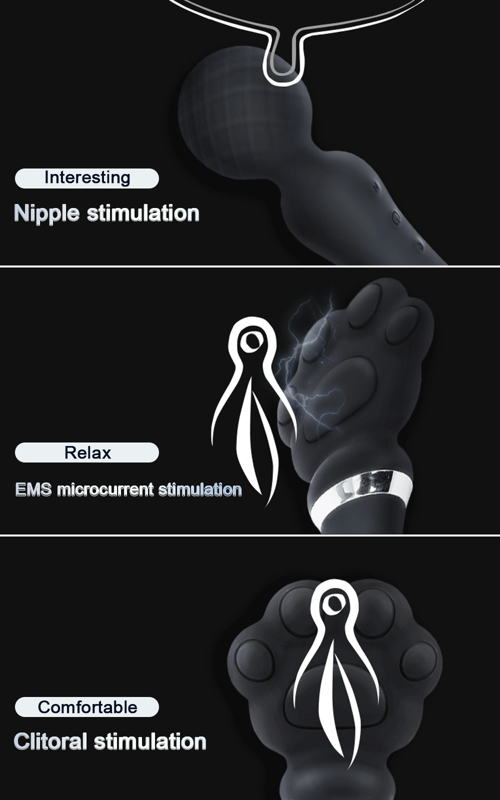 "ShockWave Wand" – Vibromasseur AV & Électrostimulation