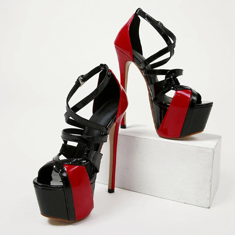 "Sexy Peep Toe 16.5CM Extreme High Heels" – Sandales Ultra-Hautes