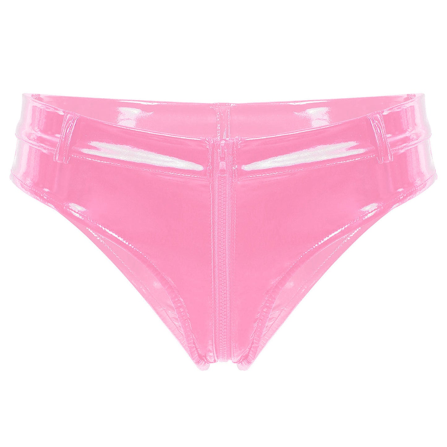 Lustrous Zip – Shorty Échancré Effet Vinyle