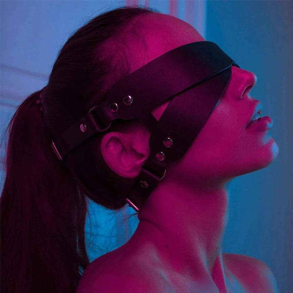 Masque Érotique en Simili Cuir – Accessoire BDSM et Cosplay