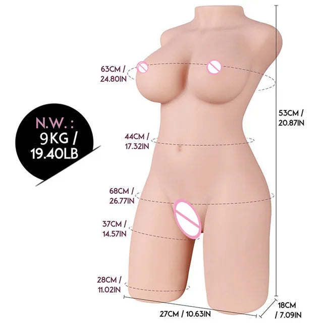 "Titan – Torse Shemale Real Doll XXL avec Dildo"