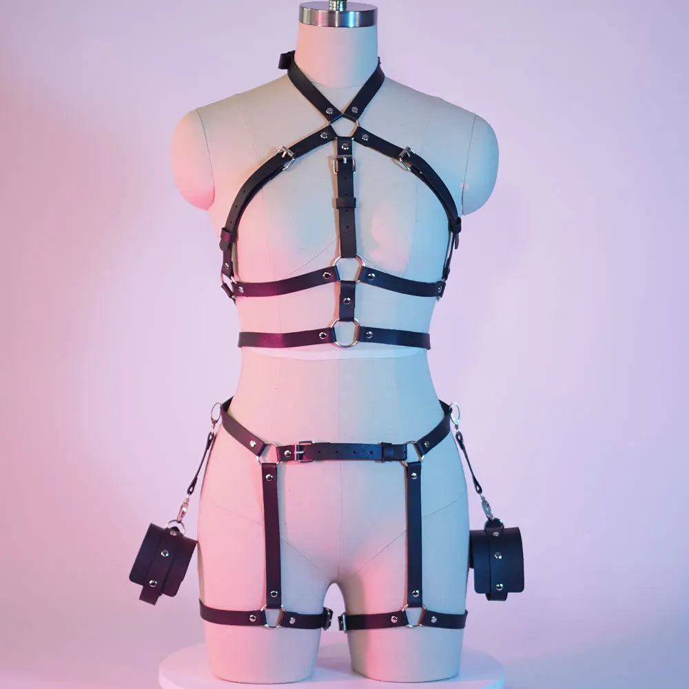 Harnais Sexy en Simili Cuir – Lingerie Bondage & Gothique