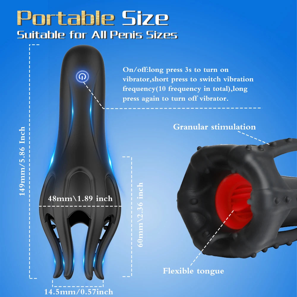 "LickMaster One" – Masturbateur Vibrant à Langue pour Stimulation du Gland