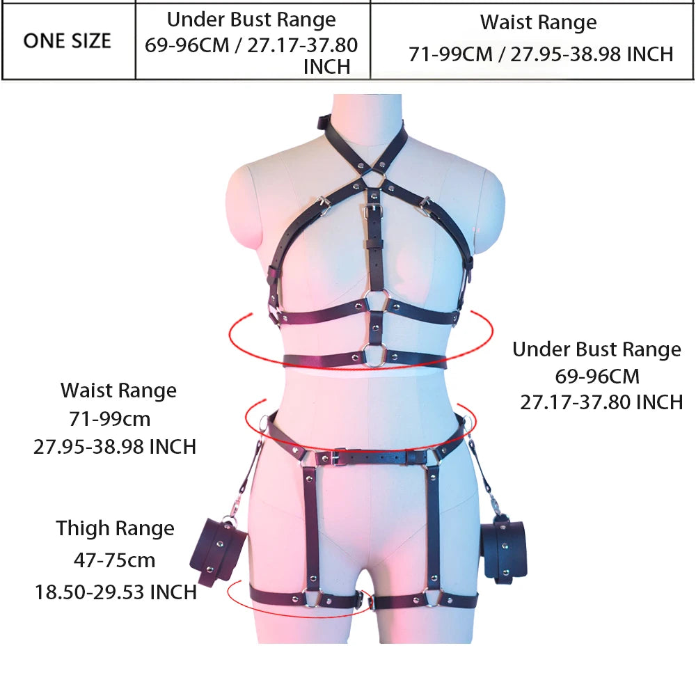 Harnais Sexy en Simili Cuir – Lingerie Bondage & Gothique