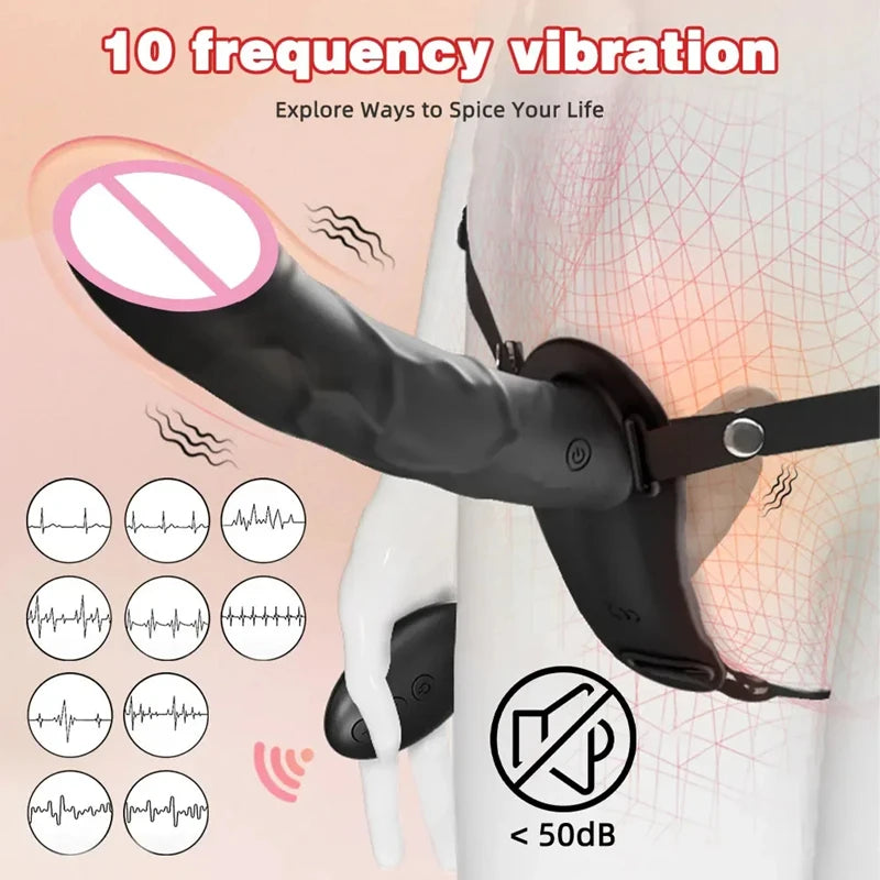 "DualPleasure" – Dildo Vibrant à Double Tête avec Ceinture Réglable pour Couples
