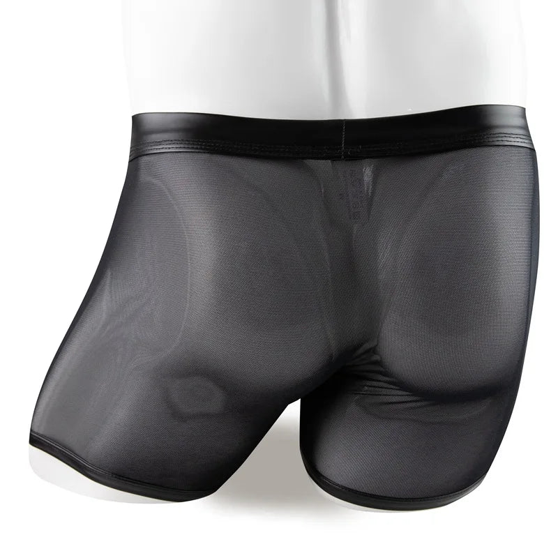 "Shadow Luxe" – Boxer Transparent avec Poche Amovible