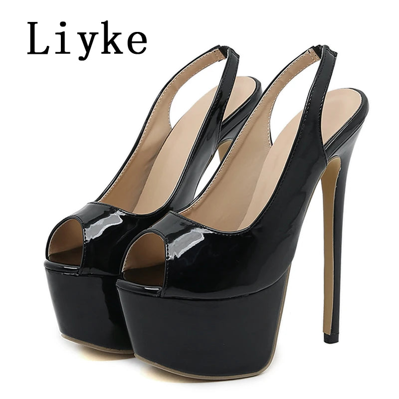 "16CM Peep Toe Platform Heels" – Escarpins Sexy à Talon Extrême pour Soirée & Pole Dance