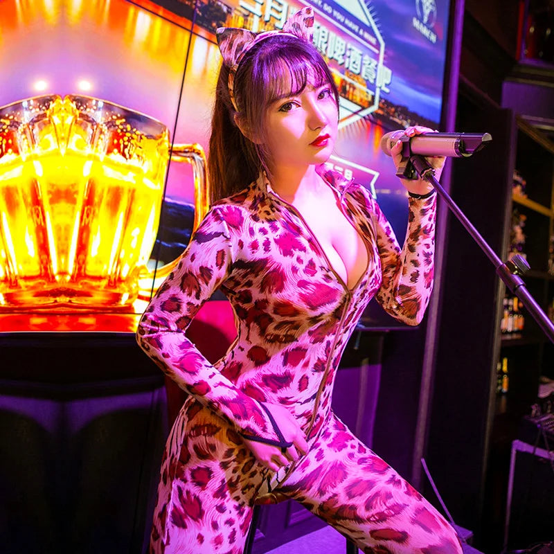 "Wild Cat Appeal" – Combinaison Léopard Sexy Cosplay Catwoman