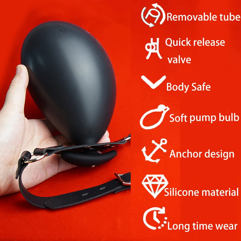 Baillon Gonflable avec Pompe Amovible – Expérience BDSM Intense