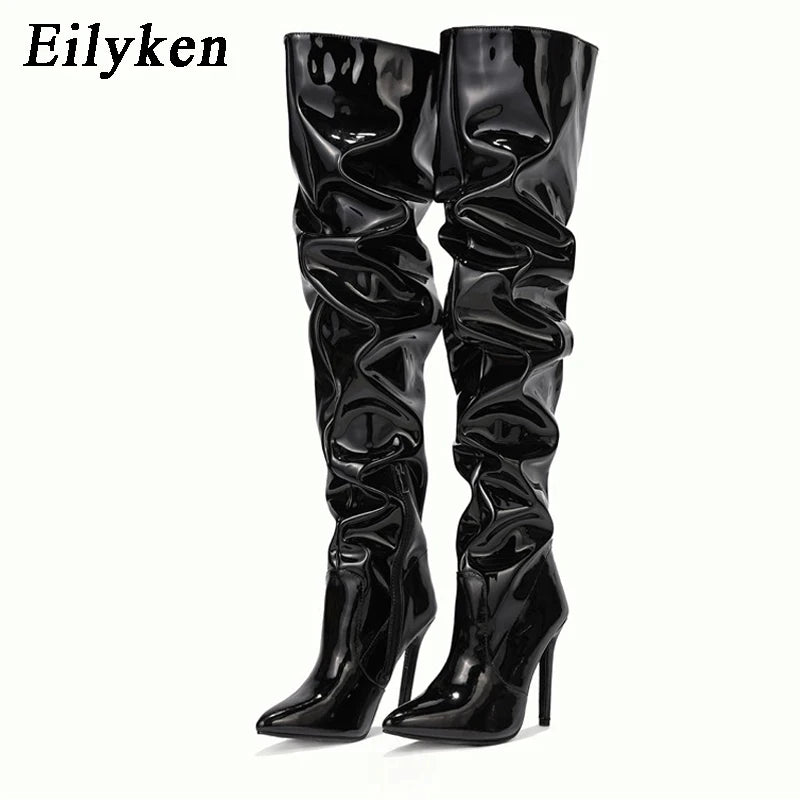 "Crimson Seduction – Bottes Haute Couture à Talons Hauts"