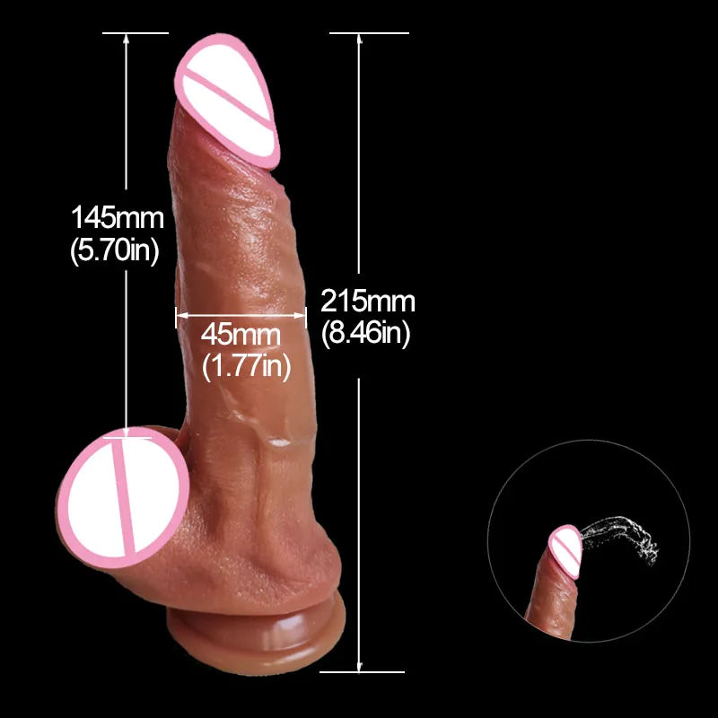 "Realistic Squirting Dildo" – Godemichet Éjaculant avec Ventouse et Texture Ultra-Réaliste
