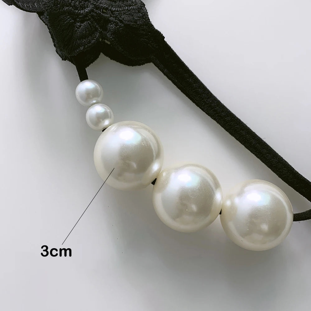 "Pearl Bliss" – String Érotique à Perles Massantes