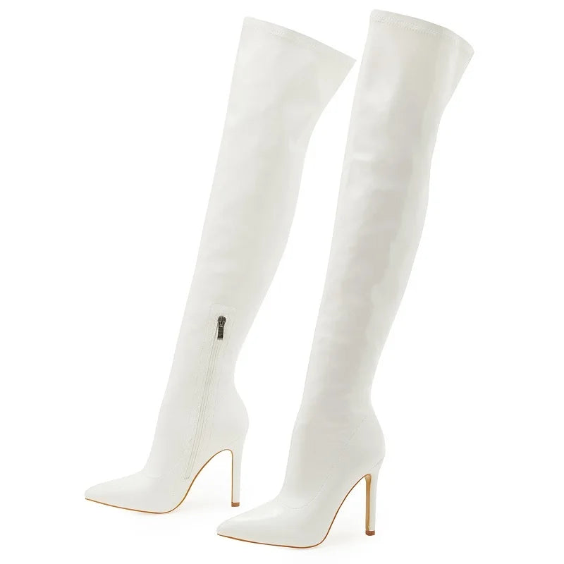 "VelvetRush" – Cuissardes Sexy à Talons Aiguille pour Femme