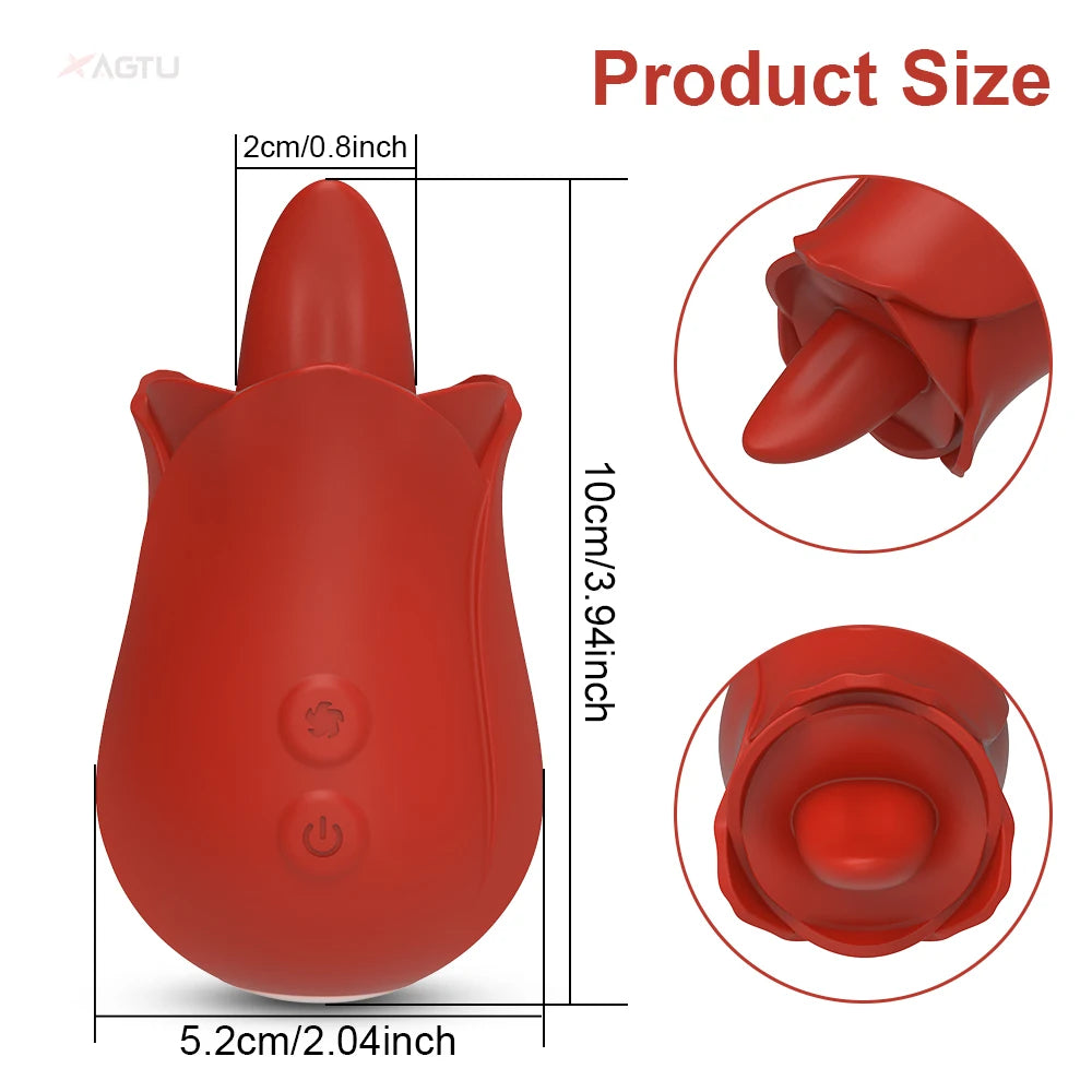 "RoseLick" – Vibrateur Licking Tongue pour Stimulation du Clitoris et des Mamelons