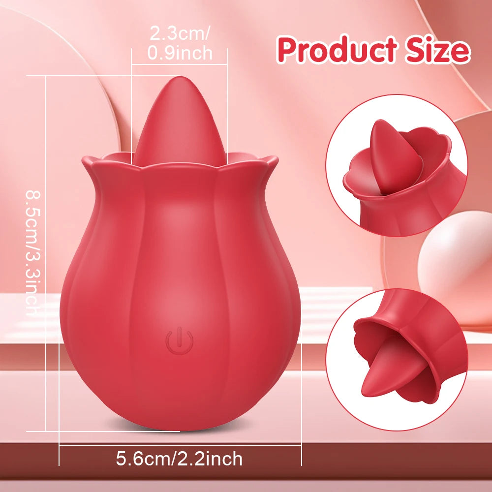 "RoseLick" – Vibrateur Licking Tongue pour Stimulation du Clitoris et des Mamelons