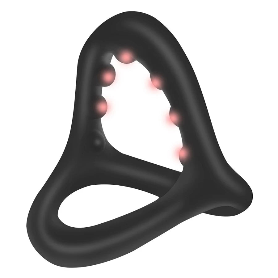 "Tri-Ring" – Anneau Pénien Triangulaire avec Billes de Massage
