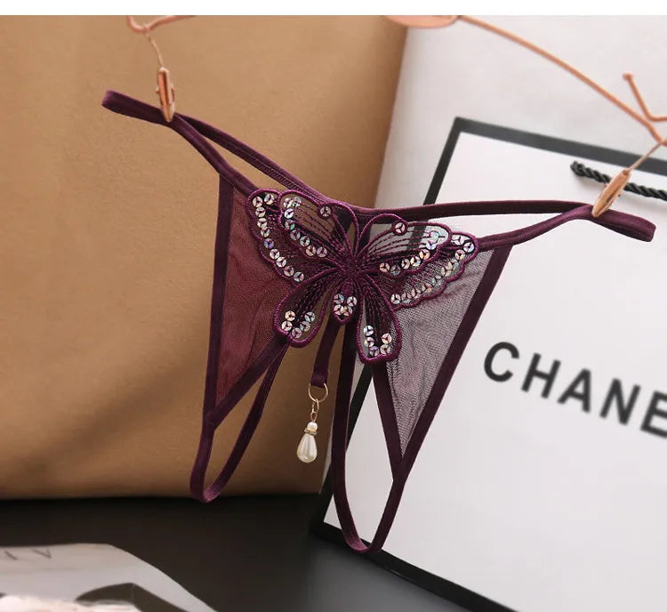 Butterfly Desire – String Brodé Érotique