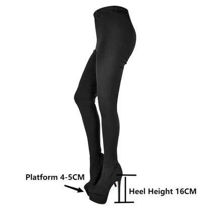 "Velvet Stride – Cuissardes Stretch 16cm Stiletto Noir"