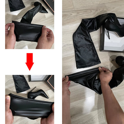 Night Siren – Cuissardes Wet Look à Talon Aiguille Ultra Haut"