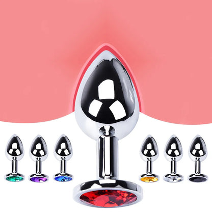 "3-Piece Diamond Metal Anal Plug Set" – Jeu de Plugs Anaux Élégants S/M/L pour Adultes Curieux