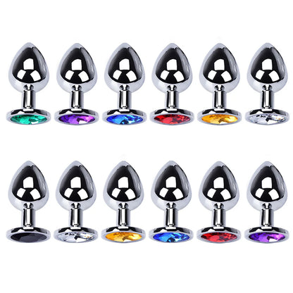 "3-Piece Diamond Metal Anal Plug Set" – Jeu de Plugs Anaux Élégants S/M/L pour Adultes Curieux
