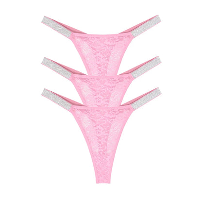 "Lace Temptation" – Lot de 3 Strings Sexy en Dentelle