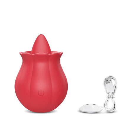 "RoseLick" – Vibrateur Licking Tongue pour Stimulation du Clitoris et des Mamelons